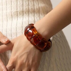 New! Amber Stretch Bangle Bracelet